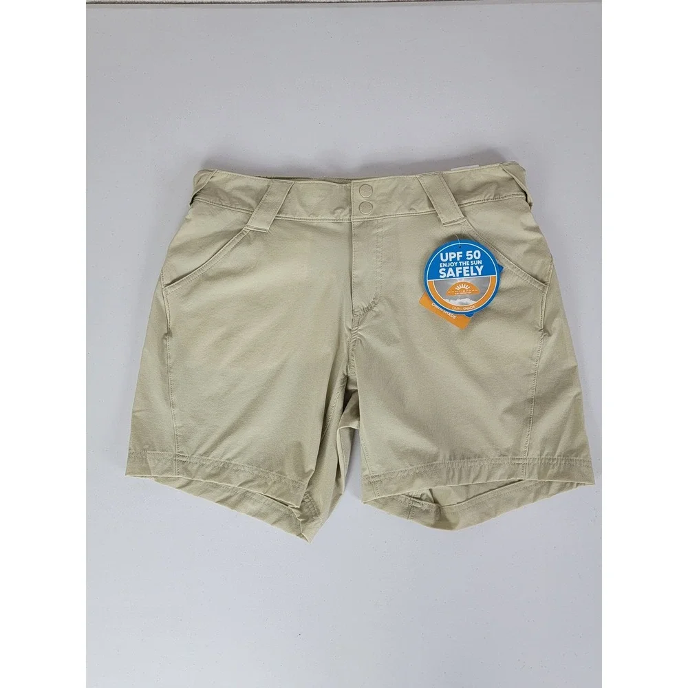 Columbia PFG Coral Point II Shorts Women's 8 Tan NEW Omni-Shade UPF 50